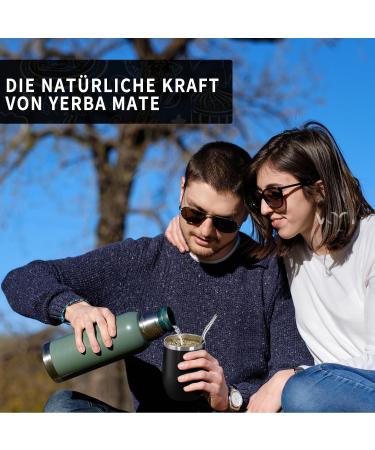 Telanks Mate Becher - 340ml Double-Walled Stainless Steel Yerba Mate Cup with Bombillas & Cleaning Brush | Black - Buy Online on GoSupps.com