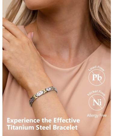 Jeracol Magnetic Hard Band Women - Ultra-High Titan Steel Magnetic Bracelet Gift | Stylish Silver & Gold Jewelry - Buy Online on GoSupps.com