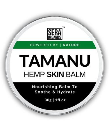 Tamanu and Hemp Cream All-Natural Skin Balm with Tamanu Oil for Itchy Dry Skin Suitable for Eczema Psoriasis and Dermatitis (30g) Handcrafted in the UK | Sera Organics
