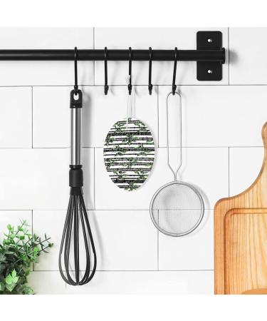 3-Pack Cleaning Kitchen Sponges Oval Black and White Striped Leaves Kitchen Cellulose Dishwashing Wood Pulp Cotton - Buy Online on GoSupps.com