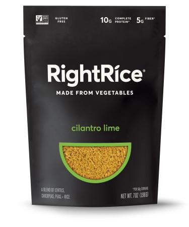 RightRice - Cilantro Lime (7oz. Pack of 1) - Made from Vegetables - High Protein, Vegan, non GMO, Gluten Free