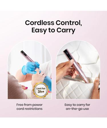 Beetles Cordless Electric Nail Drill - 20 Speeds Long Battery Life | Professional Manicure & Pedicure Tool in Rose Gold - Buy Online on GoSupps.com