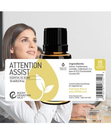 Rocky Mountain Oils Attention Assist Essential Oil Blend - Energizing Focus Oil | 15ml - International Shipping - Buy Online on GoSupps.com
