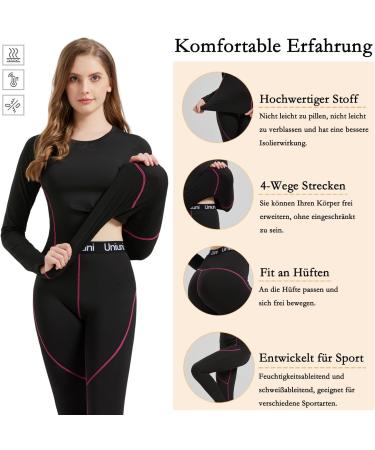 Uniuni Women's Thermal Underwear Set - Winter Ski Clothing (Pink Size 38) - Warm & Comfortable - Buy Online on GoSupps.com
