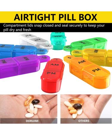 Monthly Pill Box Organizer - 2 Times a Day AM PM Medicine Box with 32 Compartments - Easy Open Design for Children, Elderly, and Arthritic Hands - Colorful - Buy Online on GoSupps.com