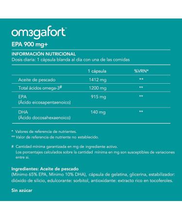 Omegafort Epa 900 - Food supplement with Omega-3 Epa/dha obtained with ecological technology - 60 doses 160 g - Buy Online on GoSupps.com