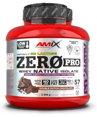 Amix -zeropro -Protein -Protein complement powder increases muscle mass and helps with recovery isolated serum protein lactose and sugar -free chocolate taste 2 kg dable chocolate 2 kg