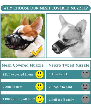 Adjustable Dog Muzzle for All Sizes | Soft Mains Cover Poison Bait Protection & Bite Prevention - Black - Snout Size M (9 - 10 ) - Buy Online on GoSupps.com