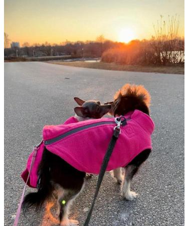 Gooby Zip Up Fleece Dog Sweater - Warm Step-in Jacket for Small to Medium Dogs - Pink (Medium, 17.5 Chest) - Indoor/Outdoor Use - Buy Online on GoSupps.com