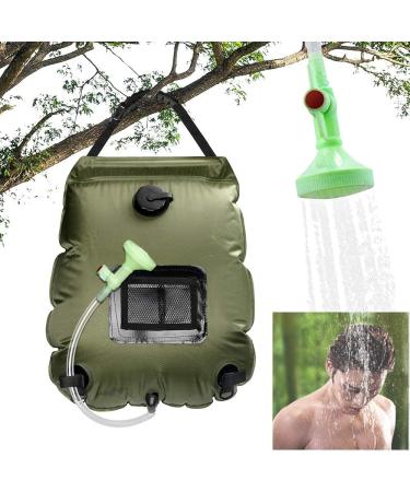 5Gal Solar Shower Bag with Removable Hose and On-Off Shower Head | Portable Camping Shower for Outdoor Activities | Green - Buy Online on GoSupps.com