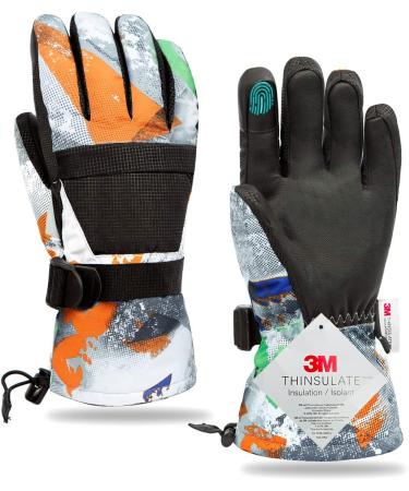 Treerit Ski Gloves, Waterproof Touchscreen Snowboarding Gloves-30 Winter Gloves 3M Thinsulate Snowboard Snowmobile Cold Weather Snow Gloves, Fits Both Mens & Womens Large