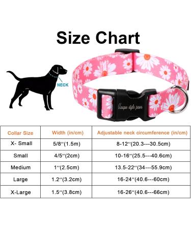 Unique Style Paws Rosa G nsebl mchen Hundehalsband | Cabhire Collars & Linen for Dogs - Pink Daisy Dog Collars for Small Medium & Large Breeds - Buy Online on GoSupps.com