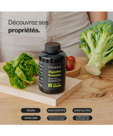 Digestive Enzymes - 10 Enzymes Including Bromelain and Papain High Concentration - 200mg per Capsule - 180 Vegan Capsules - Suitable for All Diet Types - No Additives Gluten Free - Buy Online on GoSupps.com