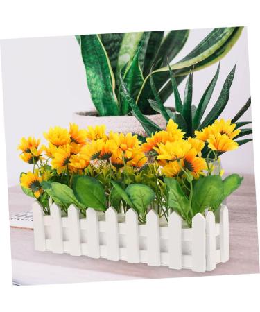 Zerodeko Artificial Flower Fence Outdoor Artificial Plants Sunflower Bouquet Sunflower Artificial Flowers Office Desk Decor Pots Plants Faux Plant White Fake Flowers Villain Foam White 40X9CM - Buy Online on GoSupps.com