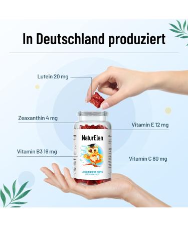 Naturelan Eye Vitamins - High-Dose Lutein & Zeaxanthin Gummy Bears (60ct) | 20mg Lutein 4mg Zeaxanthin No Additives Made in Germany - Buy Online on GoSupps.com