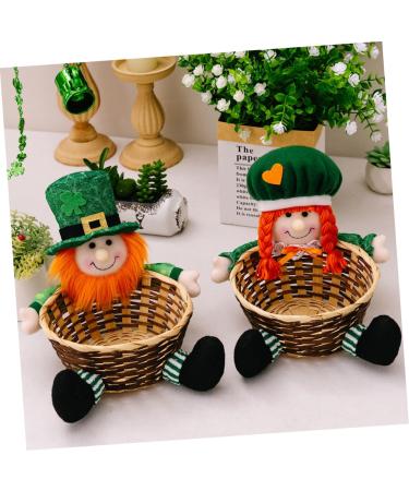 Mikinona Basket Irish Day Candy Basket Storage Shelving Storage Shelves Candies Party Favors Holder Household Trick 20.00X18.00X9.00CM Picture 1 - Buy Online on GoSupps.com