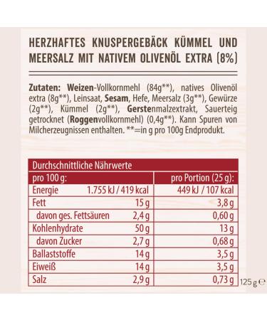 Buy Dr.Karg s Huts Wholesale Nibbing Caraway & Sea Salt Biscuits Vegan Wholemeal Oven-Baked Additive-Free | 12x125g - Buy Online on GoSupps.com