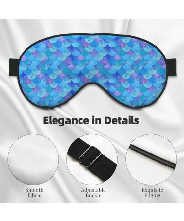 Double-Sided Eye Mask Geometric Blue Mermaid Scales Unisex Sleep Shade Cover for Ultimate Comfort | International Shipping Available - Buy Online on GoSupps.com