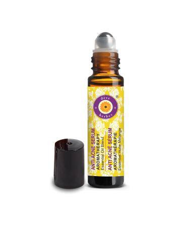 Deve Herbes Anti Acne Serum - Blend of Tea Tree Lemongrass French Lavender Peppermint Essential Oils in Safflower & Grapeseed Oil 10ml (0.33oz)