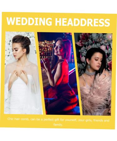 Angoily 1pc Hair Comb Tiara Hair Pin Hair Clip Bridesmaid Hair Accessories Floral Bridal Headpiece Hair Accessories for Photo Shoot Bride Wedding Headdress Bride Headdress Pink - Buy Online on GoSupps.com