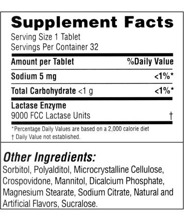 Dairy Pills for Lactose Intolerance - Equate Fast Acting Relief Vanilla Flavor 32 chewable Tablets Lactaid Chewables Lactase Enzyme (Pack of 1) Set with Basket Goods Store - Buy Online on GoSupps.com