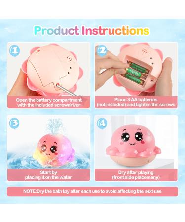 Octopus Bathly Toy: Automatic Induction Spray Water Toy for Kids - Pink - Buy Online on GoSupps.com