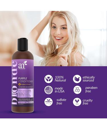 Artnaturals Purple Conditioner for Blonde Hair (12 Fl Oz) - Sulfate-Free Formula for Bleached, Color-Treated, and Silver Hair - Protects, Balances, and Tones - Buy Online on GoSupps.com