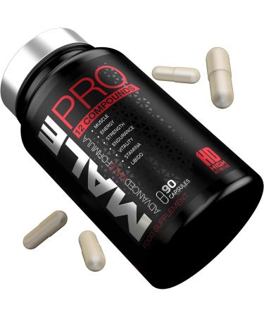 Male Pro Testosterone Booster 12-in-1 | Muscle Growth & Energy Support | Zinc Magnesium Formula | 90 Vegan Capsules - Buy Online on GoSupps.com