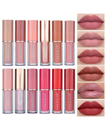 Matte Liquid Lipstick Set Waterproof Long Lasting Non-Stick Lipstick for Women (12pcs)