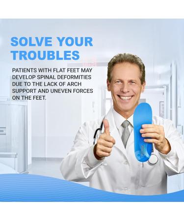 PCSSole Orthopedic Insoles for Work & Sports | Comfort Shoe Inserts for Flat Feet Plantar Fasciitis & Heel Pain - EU41-42 (27cm) - Update Blue - Buy Online on GoSupps.com