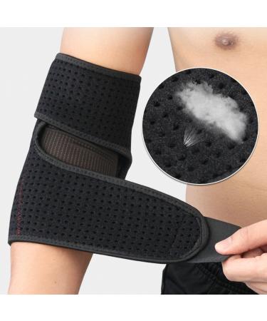 Adjustable Elbow Brace - Support for Tennis Elbow Tendonitis & Weightlifting - 62cm Black Arm Stabilizer - Buy Online on GoSupps.com