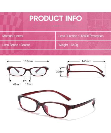 Enafad Blue Light Filter Glasses for Women | TR90 Lightweight Anti-Fatigue Gaming Glasses | Stylish Red Computer Eyewear - Buy Online on GoSupps.com
