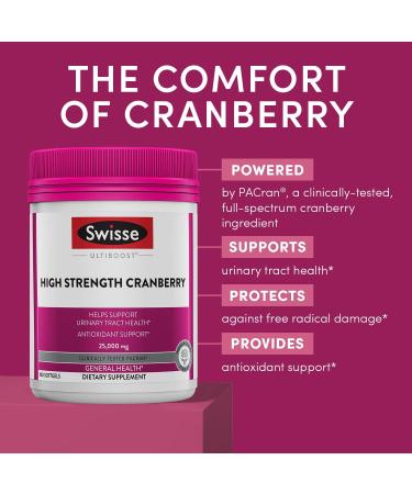 Swisse Cranberry Pills 25000mg for UTI Support | PACran Extract Supplement | 100 Softgel Capsules - Buy Online on GoSupps.com