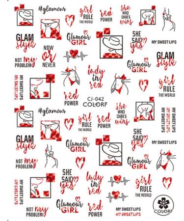 9 Sheets Valentines Day Nail Art Stickers Decals Self-Adhesive Love Rose Flowers Red Black Nail Supplies Nail Art Design Decoration Accessories - Buy Online on GoSupps.com