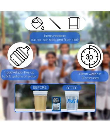 P&G Purifier of Water Portable Water Purifier Packets - Emergency Filter Powder Packs for Camping, Hiking, Backpacking, and Traveling (12 Pack) - Buy Online on GoSupps.com