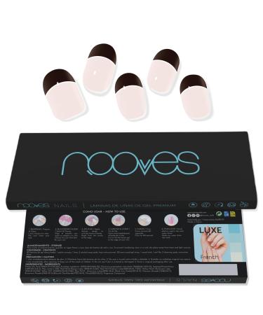 NOOVES NOOVES NAils Premium Pre-Cured Gel Nail Polish - Uo to Date - French | Semi-Hardened Gel Nail Strips | Semi-Permanent Gel Stickers | Gel Nail Stickers | Gel Nail Stickers
