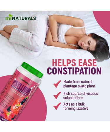 Sugar Free Psyllium Husk Powder (420g - 70 Doses - Berry) Helps with Constipation Weight Loss Lowering Cholesterol - Natural Source by miNATURALS - Buy Online on GoSupps.com