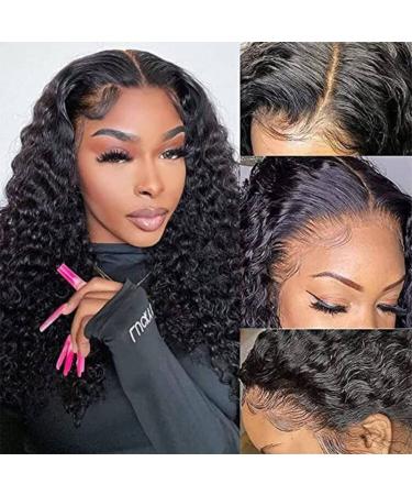 Mongolian Curly Lace Front Wig 13x4 HD Human Hair 180% Density 14inch - Best Selling Deep Kinky Curly Wig for Black Women - Buy Online on GoSupps.com