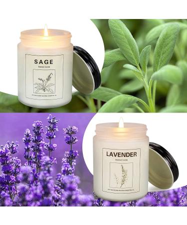 Sage and Lavender 15 oz Scented Candles - 2 Pack for Home Cleansing and Relaxation | Perfect Gifts for Women, Mother's Day, Valentine's Day - Buy Online on GoSupps.com