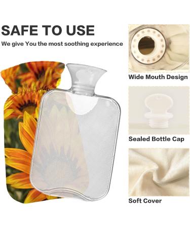 Sunflower Hot Water Bottle with Cover - 2L Large Water Bag for Pain Relief & Hot/Cold Compress - Buy Online on GoSupps.com
