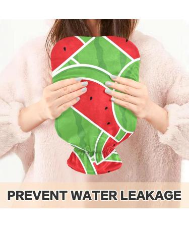 Hot Water Bottles with Cartoon Watermelon Slice Cover | 2L Pain Relief & Warmth for Cramps & Cold Hands/Feet - Buy Online on GoSupps.com