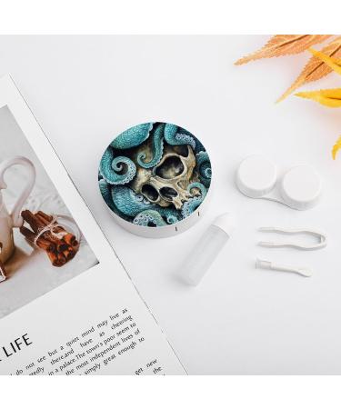 Skull Octopus Art Contact Lens Kit - Portable Storage Box with Mirror | Cute & Functional Lens Holder - Buy Online on GoSupps.com
