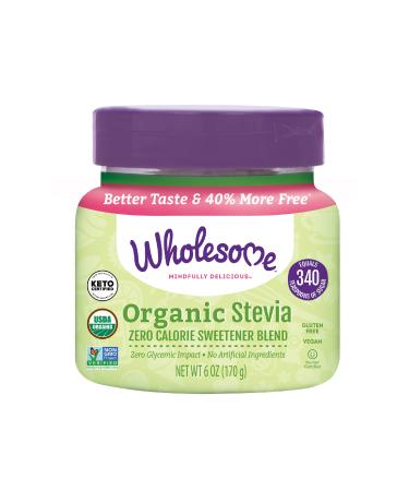 Wholesome Organic Stevia, Zero Calorie Sweetener Blend, Non GMO & Gluten Free, 6 oz jar (Pack of 1)