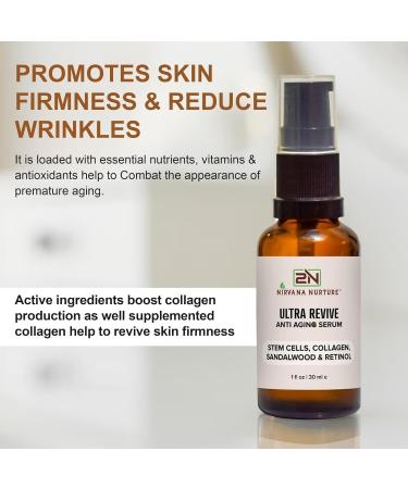 Ultra Revive Anti Aging Serum - Reduce Wrinkles & Fine Lines Boost Firmness & Hydration with Centella Asiatica Collagen Bakuchiol & Retinol - Buy Online on GoSupps.com