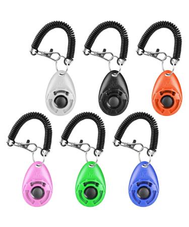 6Pack Dog Training Clickers with Wrist Strap Durable Lightweight Dog Training Clickers with Big Button Effective Behavioral Training Tool for Puppy Cats Birds Horses