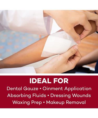 Dealmed Non-Woven Gauze Sponges - 200 Count, 4-Ply, 4x4 Inch - All-Purpose Non-Sterile Gauze Pads for Wound Care - Highly Absorbent Dental Gauze - First Aid/Medical Facilities - Buy Online on GoSupps.com