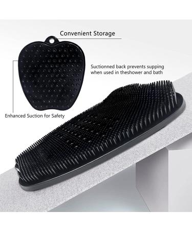 Silicone Shower Foot Scrubber Mat | Non-Slip with Suction Cups | Black Silicone Foot Brush for Dead Skin Removal and Massage - Buy Online on GoSupps.com
