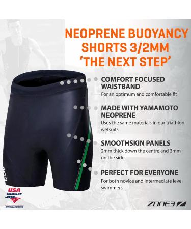 Zone3 Neoprene Buoyancy Shorts 3/2mm Black/Green - Small | The Next Step by Zone3 - Buy Online on GoSupps.com