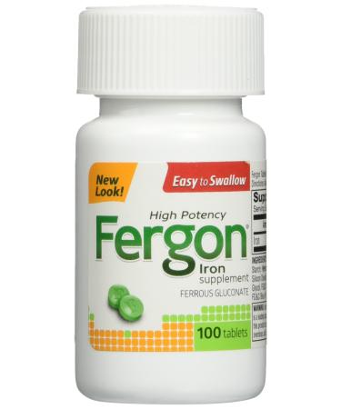 Fergon High Potency Iron Supplement Tablets 100 Count