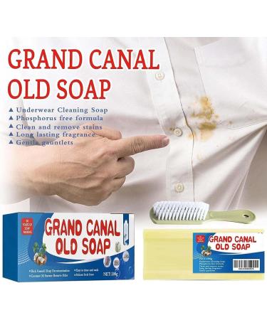 Grand Canal Old Soap with Brush Grand Canal Soap Grand Canal Soap Bar for Stains Magic Soap Bar Stain Remover (2pcs) - Buy Online on GoSupps.com